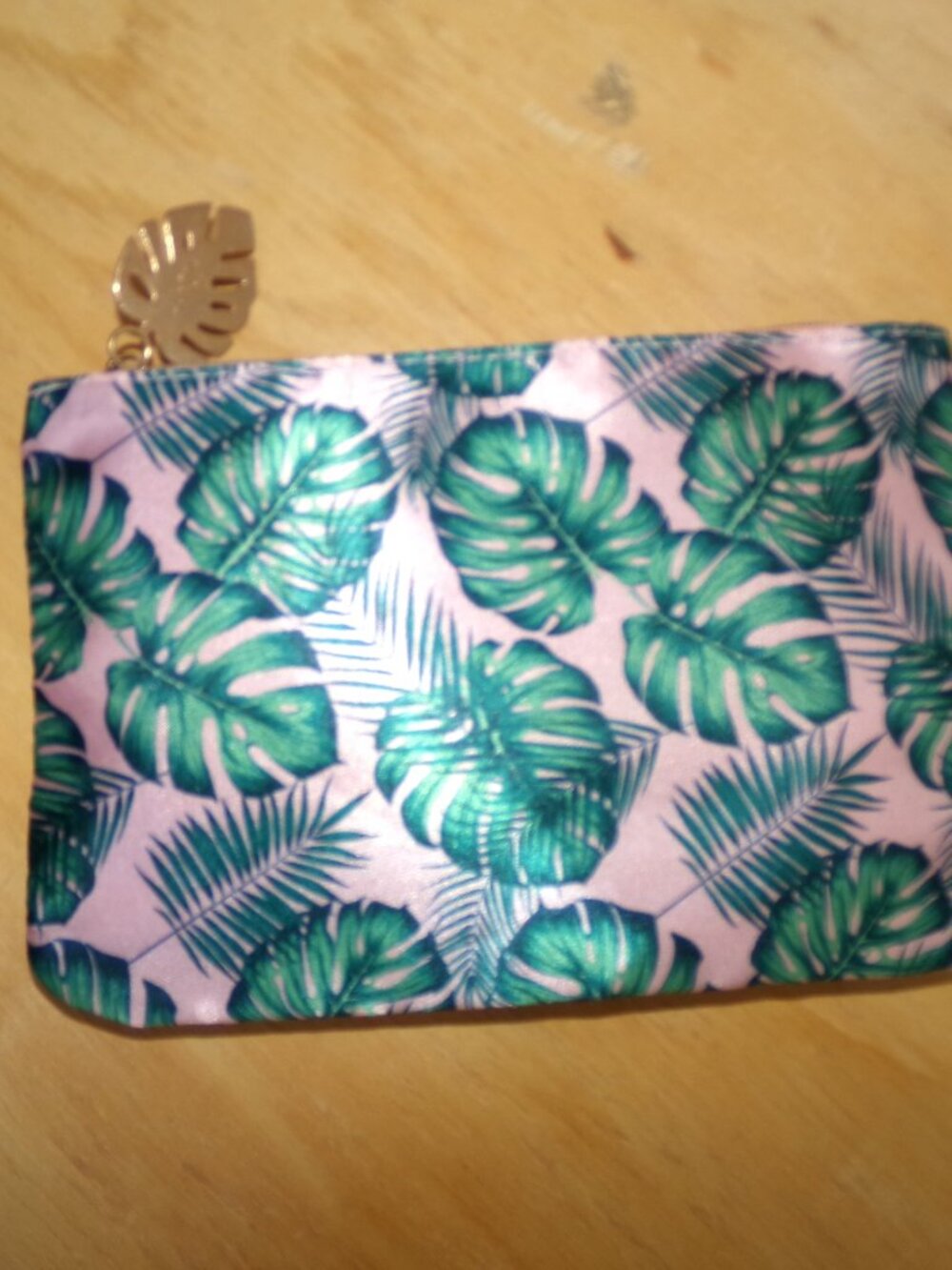 Ipsy Pink Palm Frons Makeup Bag NWOT